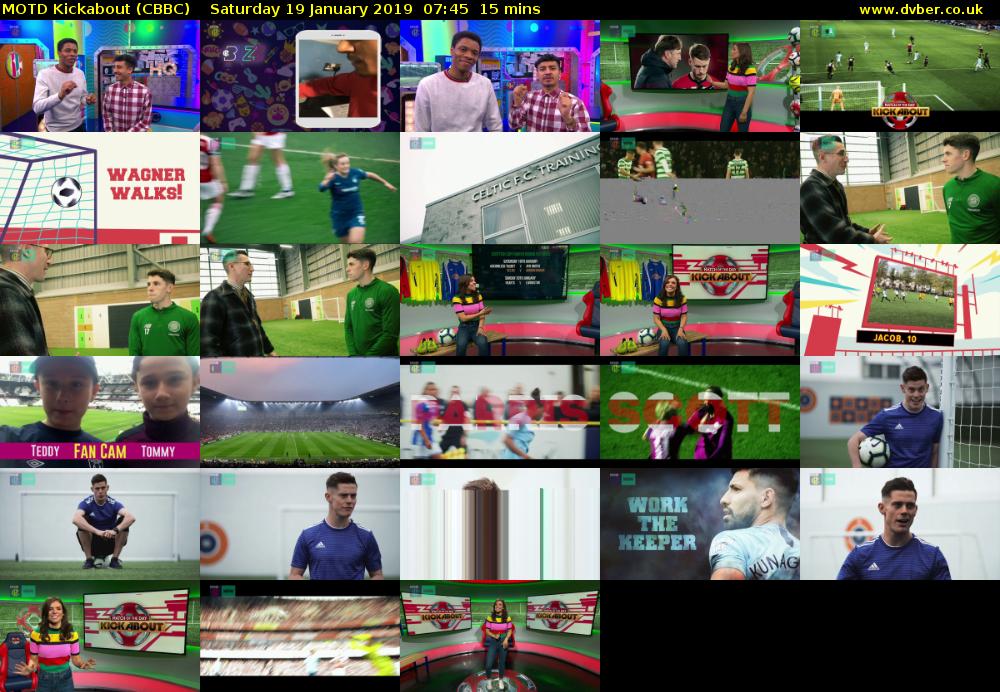MOTD Kickabout (CBBC) Saturday 19 January 2019 07:45 - 08:00