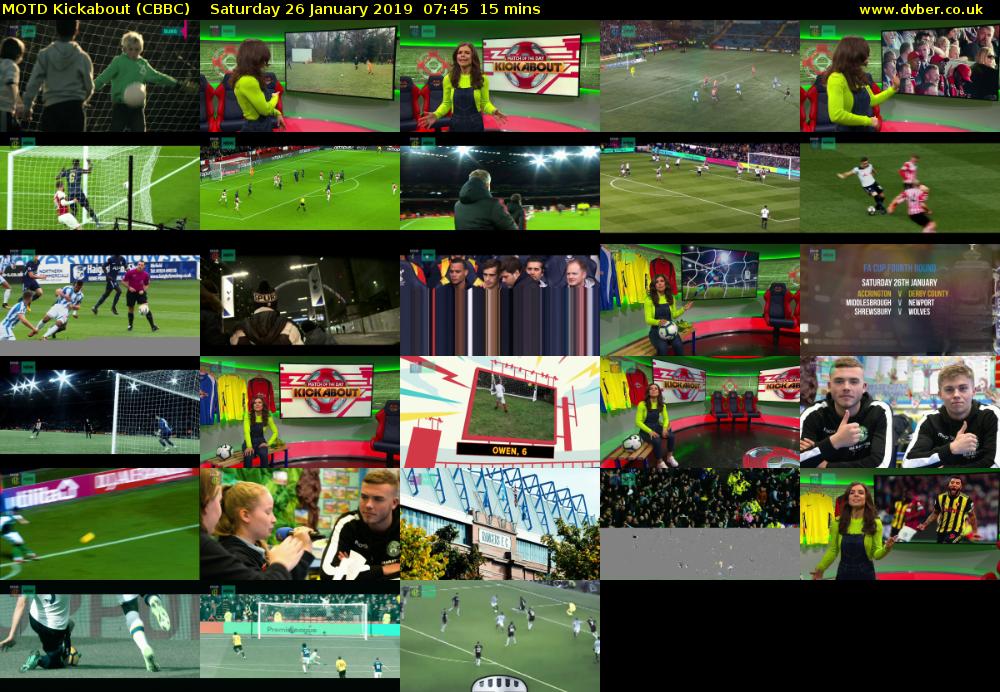 MOTD Kickabout (CBBC) Saturday 26 January 2019 07:45 - 08:00