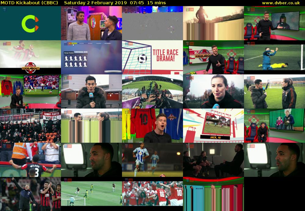 MOTD Kickabout (CBBC) Saturday 2 February 2019 07:45 - 08:00