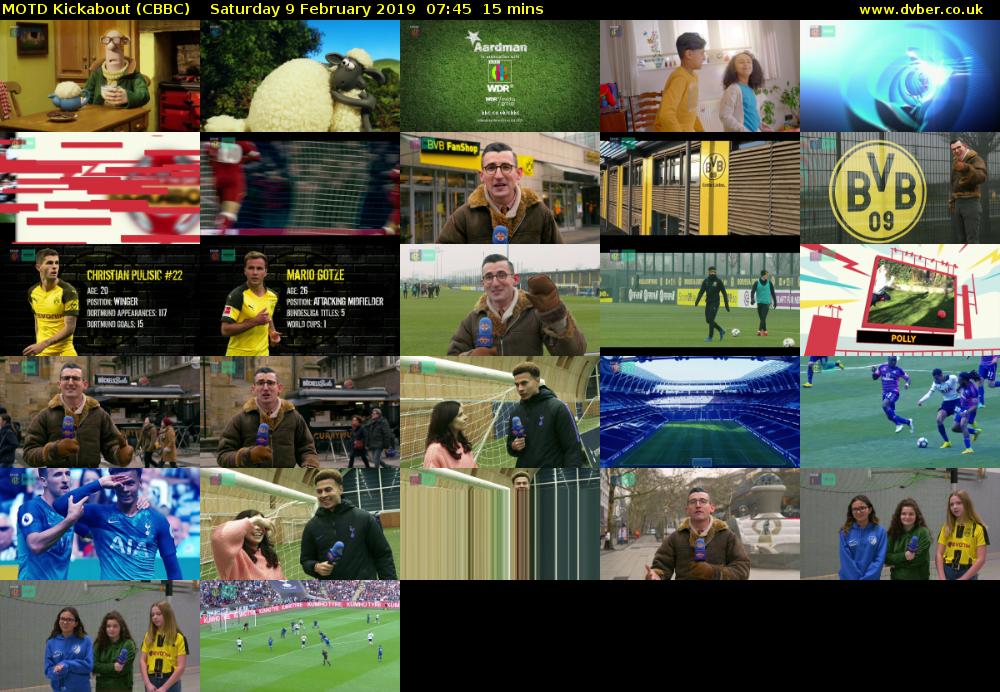 MOTD Kickabout (CBBC) Saturday 9 February 2019 07:45 - 08:00