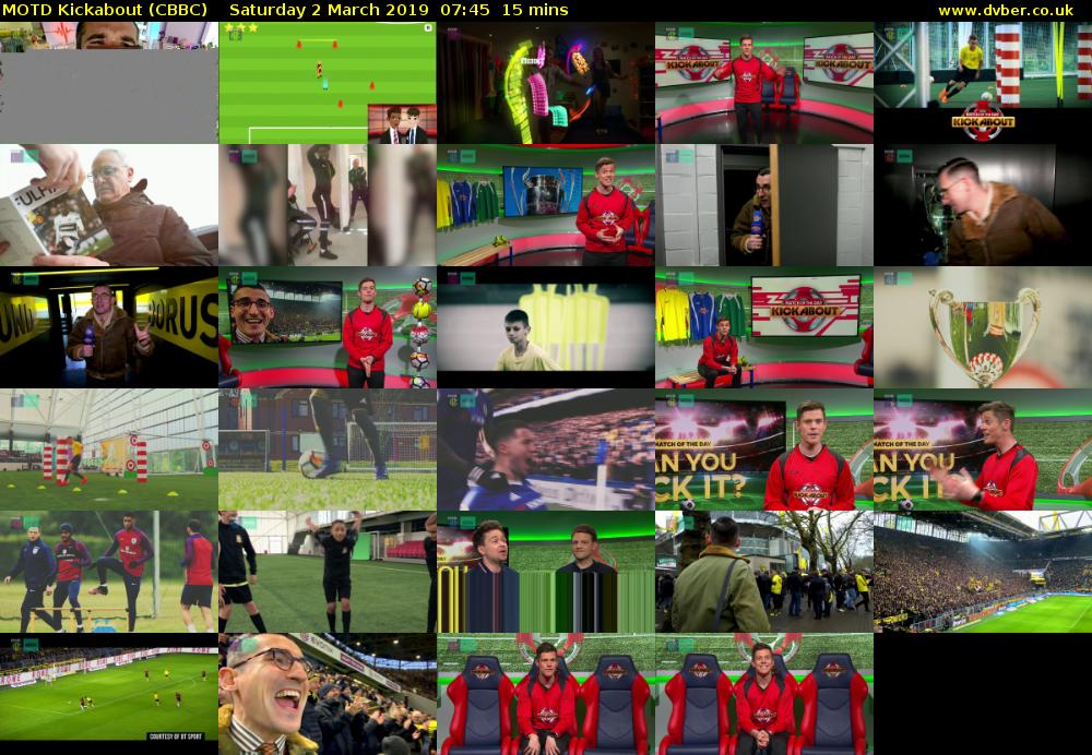 MOTD Kickabout (CBBC) Saturday 2 March 2019 07:45 - 08:00