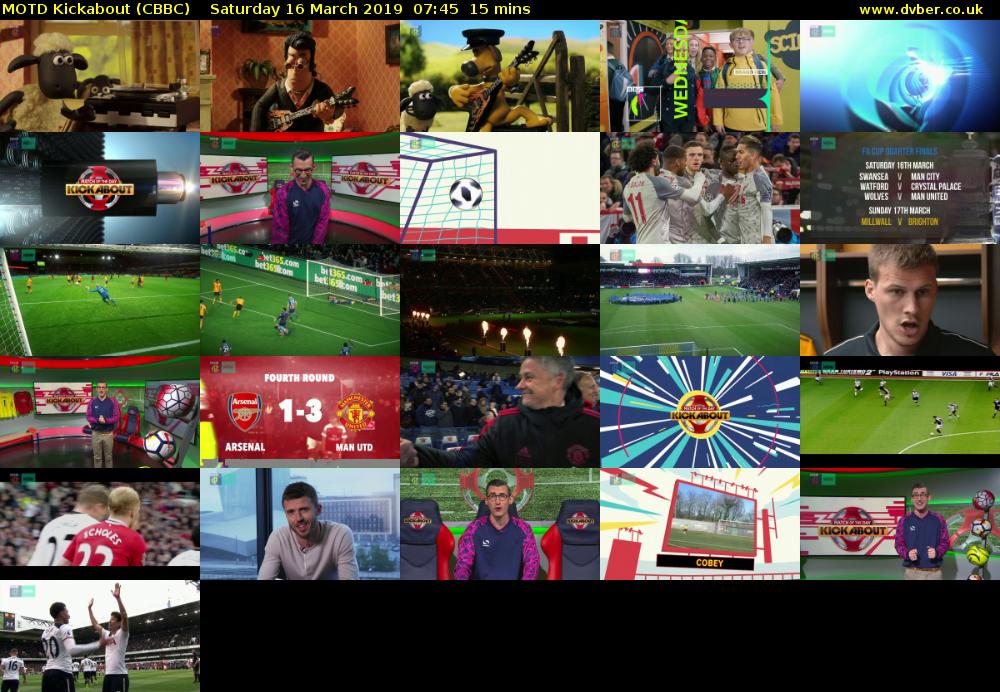 MOTD Kickabout (CBBC) Saturday 16 March 2019 07:45 - 08:00