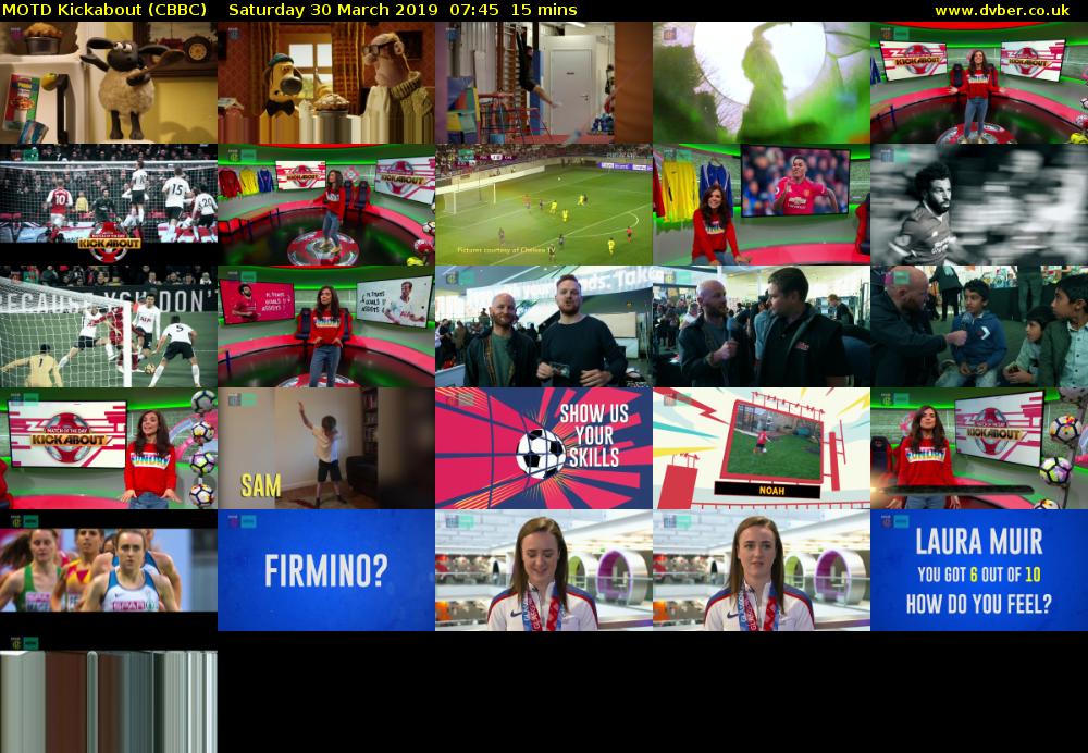 MOTD Kickabout (CBBC) Saturday 30 March 2019 07:45 - 08:00