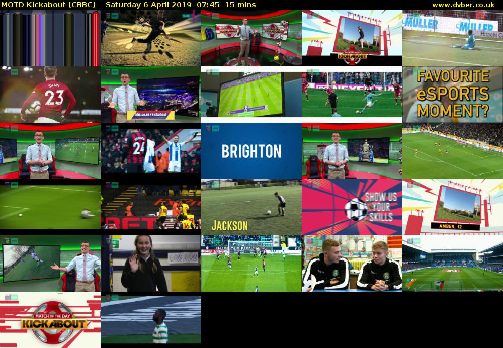 MOTD Kickabout (CBBC) Saturday 6 April 2019 07:45 - 08:00