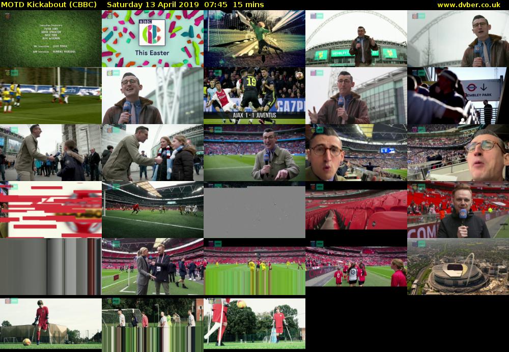 MOTD Kickabout (CBBC) Saturday 13 April 2019 07:45 - 08:00