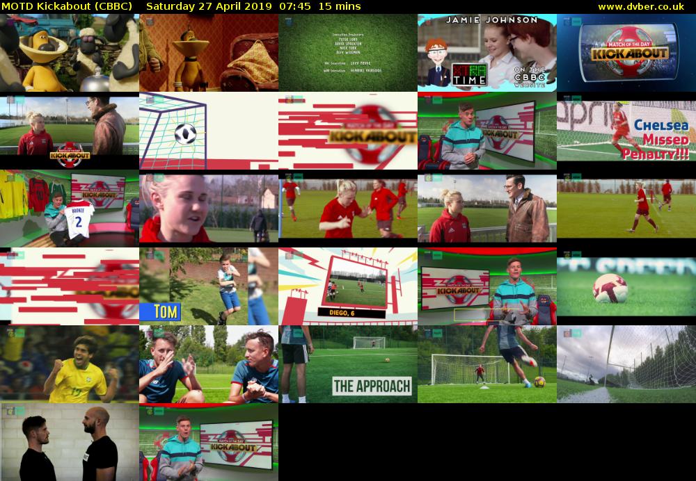 MOTD Kickabout (CBBC) Saturday 27 April 2019 07:45 - 08:00