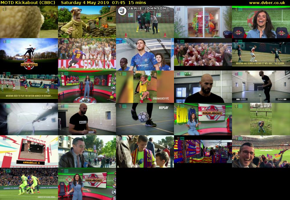 MOTD Kickabout (CBBC) Saturday 4 May 2019 07:45 - 08:00