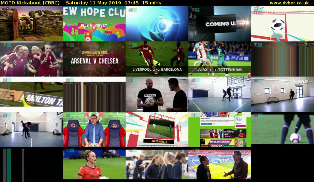 MOTD Kickabout (CBBC) Saturday 11 May 2019 07:45 - 08:00