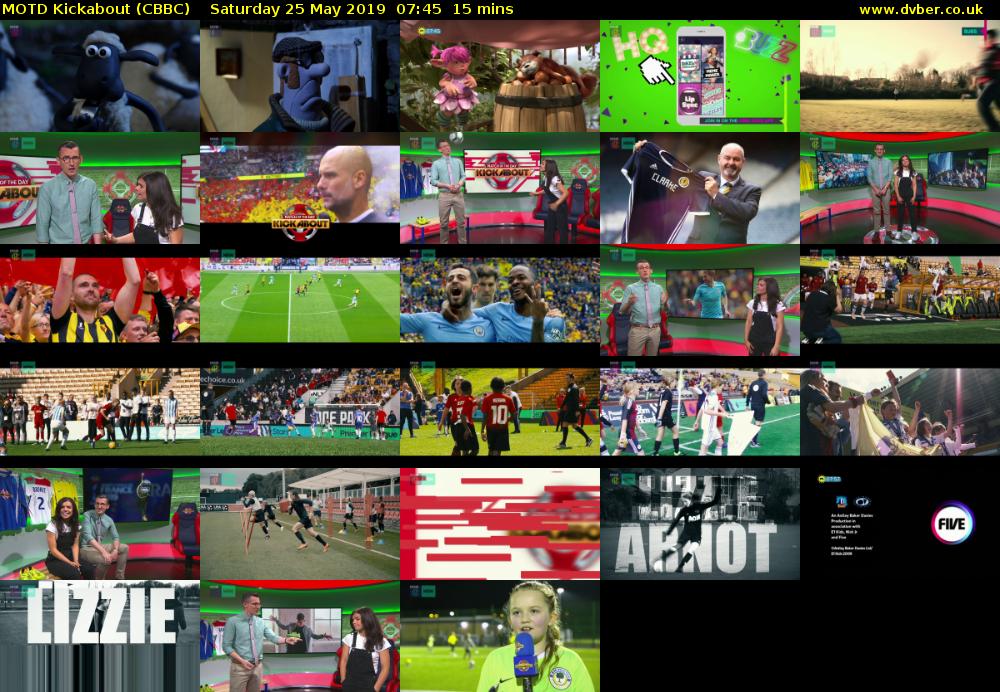 MOTD Kickabout (CBBC) Saturday 25 May 2019 07:45 - 08:00