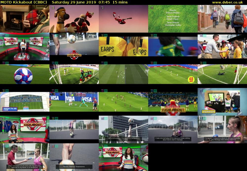 MOTD Kickabout (CBBC) Saturday 29 June 2019 07:45 - 08:00