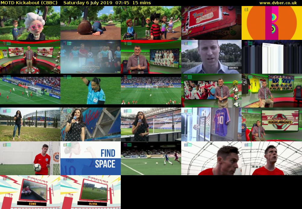 MOTD Kickabout (CBBC) Saturday 6 July 2019 07:45 - 08:00