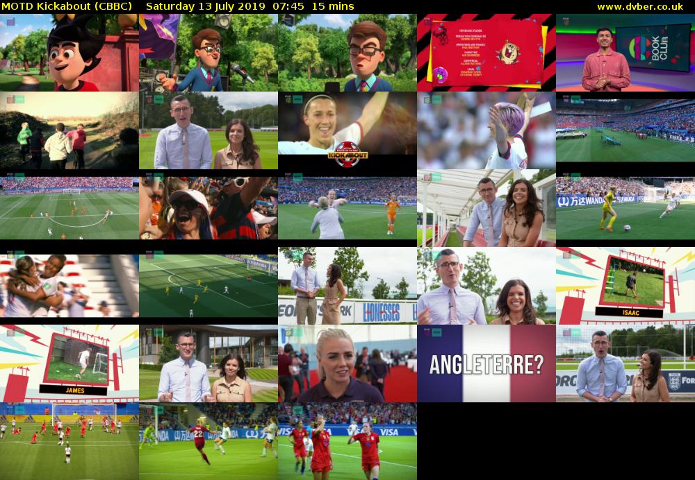MOTD Kickabout (CBBC) Saturday 13 July 2019 07:45 - 08:00