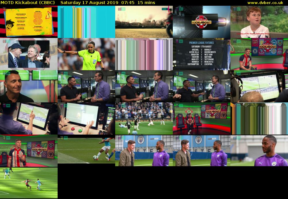 MOTD Kickabout (CBBC) Saturday 17 August 2019 07:45 - 08:00