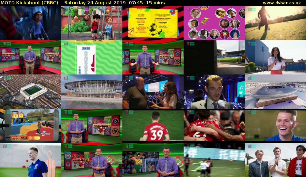 MOTD Kickabout (CBBC) Saturday 24 August 2019 07:45 - 08:00