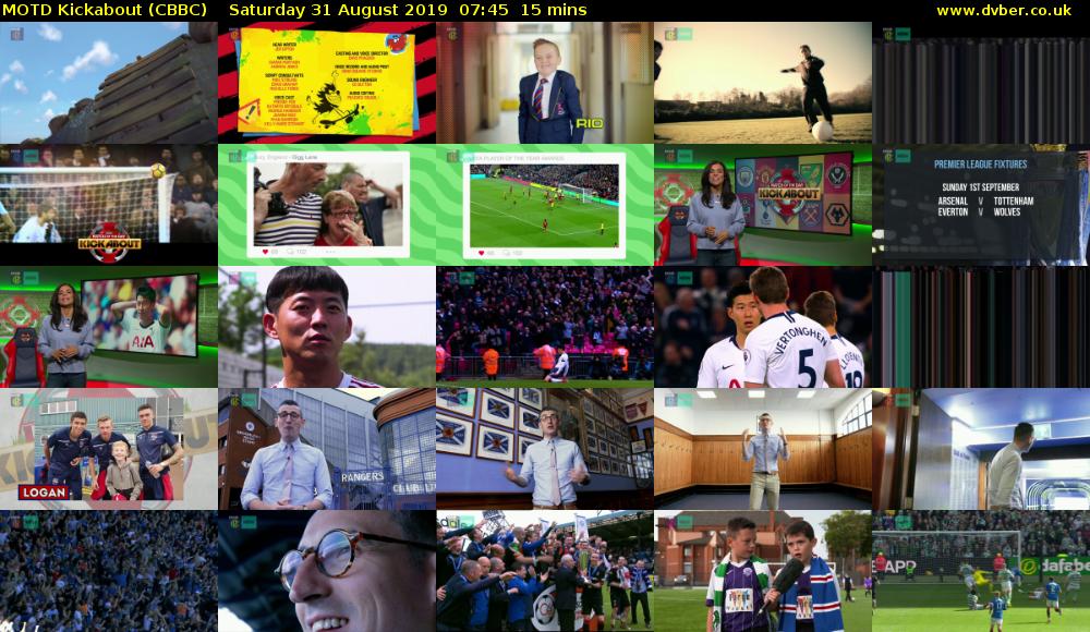 MOTD Kickabout (CBBC) Saturday 31 August 2019 07:45 - 08:00