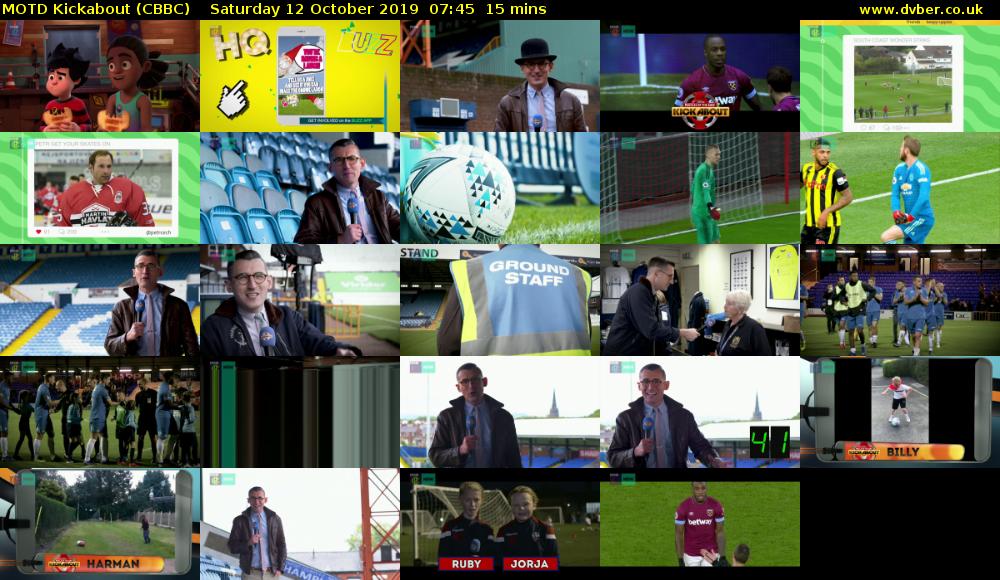 MOTD Kickabout (CBBC) Saturday 12 October 2019 07:45 - 08:00