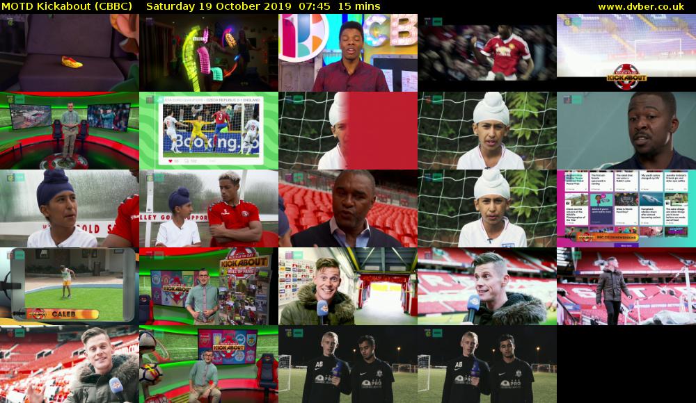 MOTD Kickabout (CBBC) Saturday 19 October 2019 07:45 - 08:00