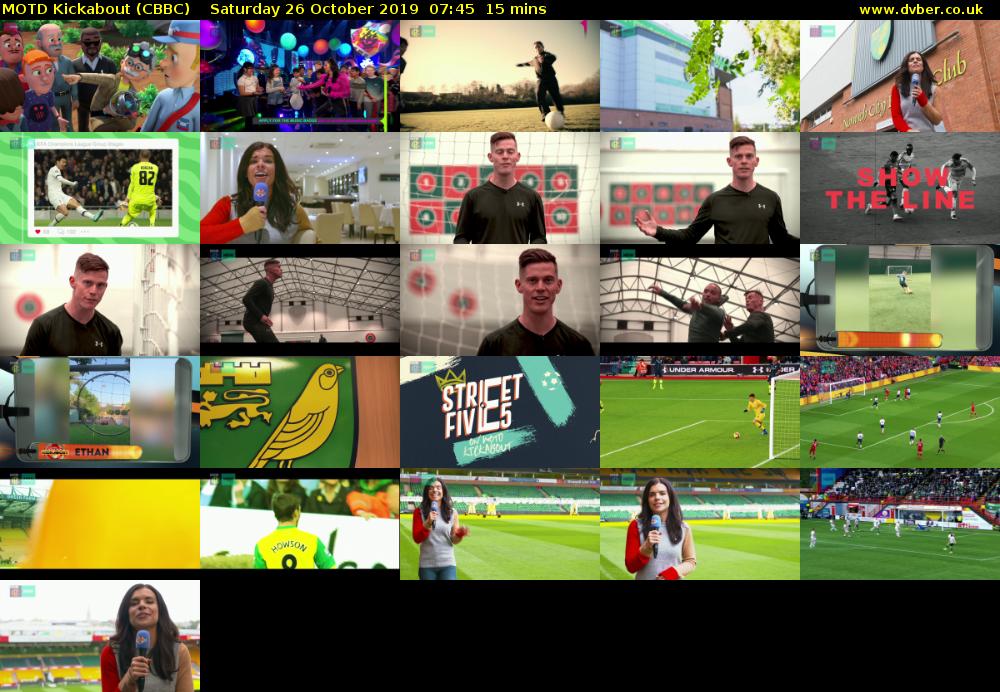 MOTD Kickabout (CBBC) Saturday 26 October 2019 07:45 - 08:00