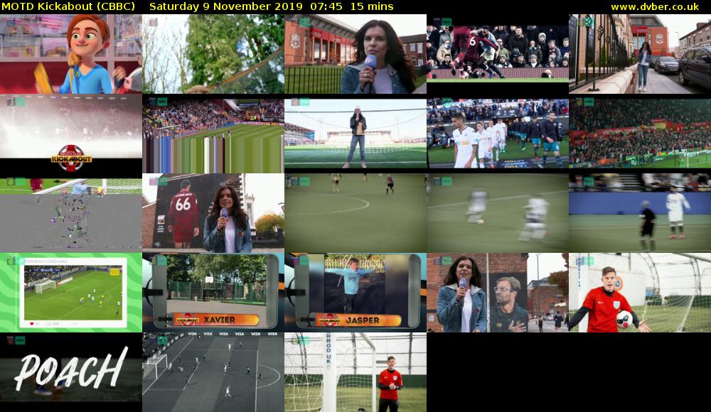 MOTD Kickabout (CBBC) Saturday 9 November 2019 07:45 - 08:00