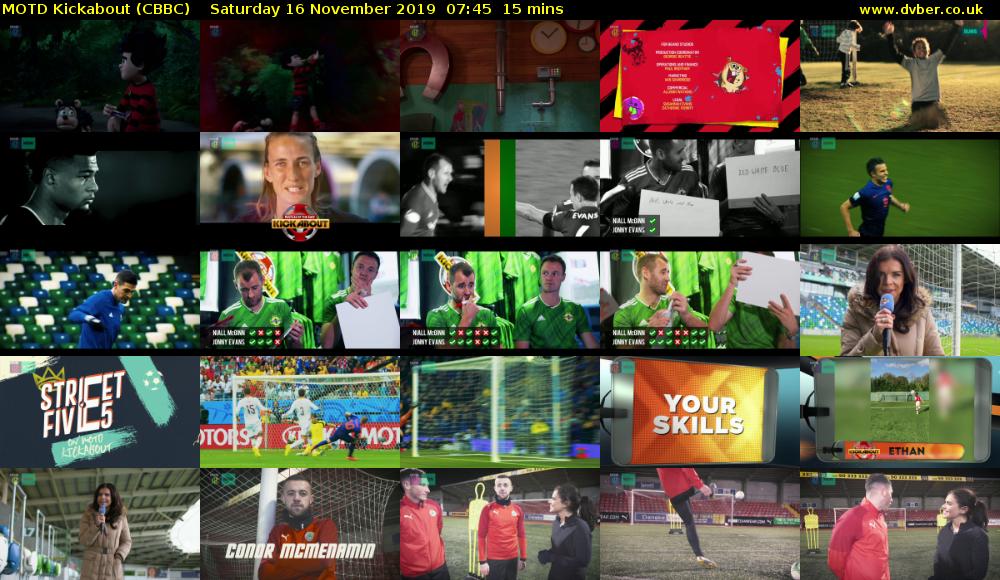 MOTD Kickabout (CBBC) Saturday 16 November 2019 07:45 - 08:00
