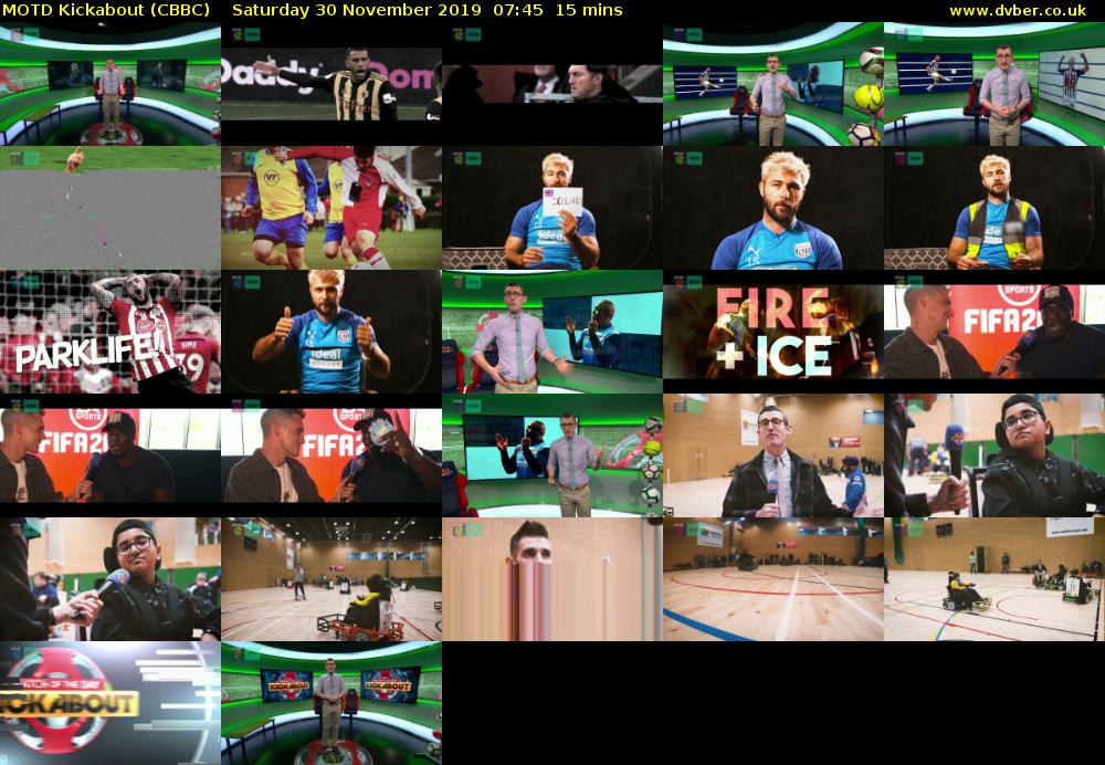 MOTD Kickabout (CBBC) Saturday 30 November 2019 07:45 - 08:00