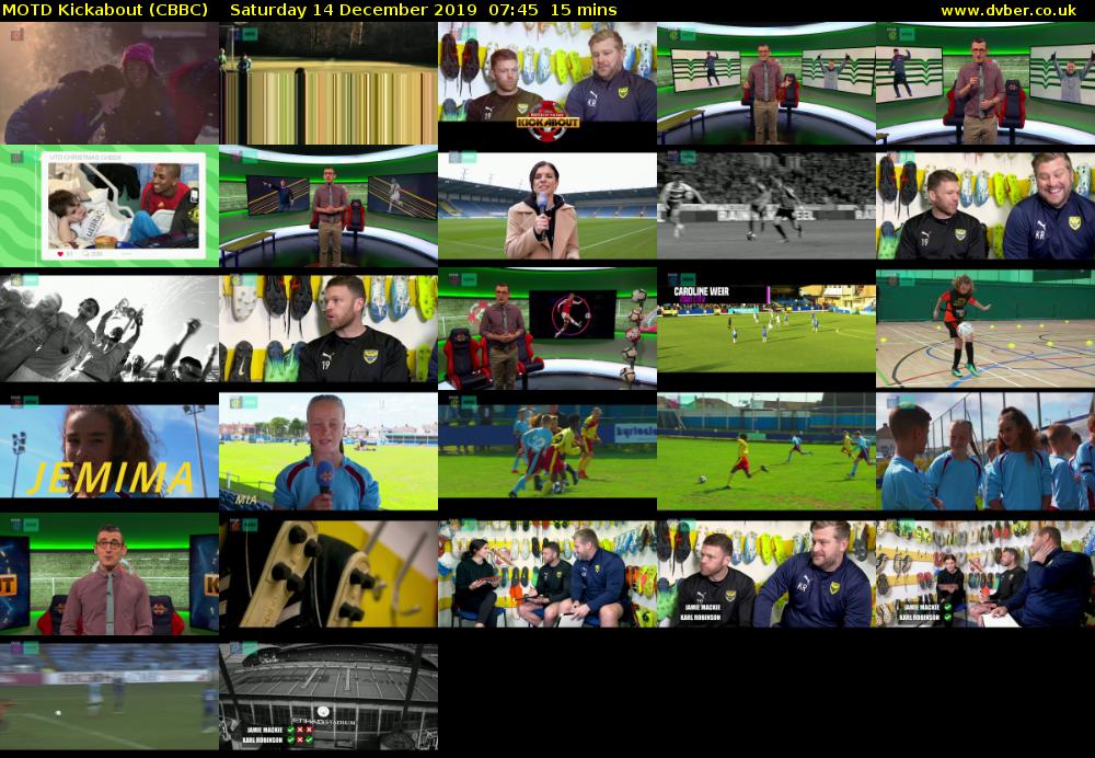 MOTD Kickabout (CBBC) Saturday 14 December 2019 07:45 - 08:00