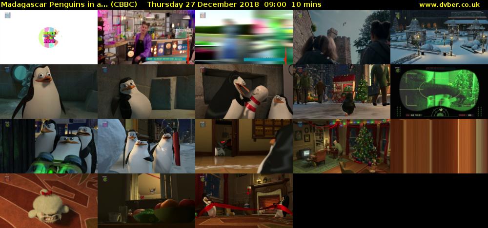 Madagascar Penguins in a... (CBBC) Thursday 27 December 2018 09:00 - 09:10