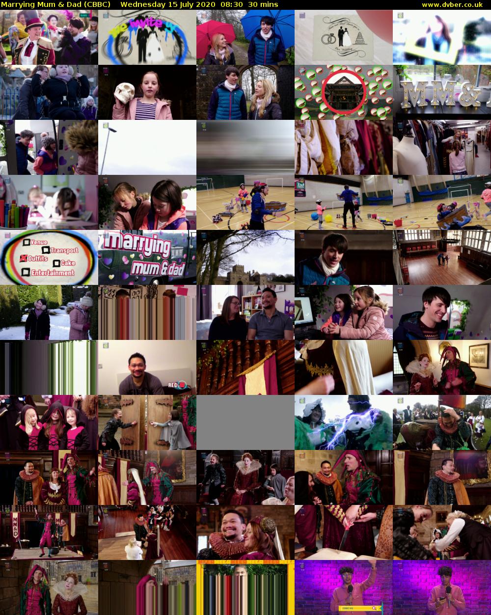 Marrying Mum & Dad (CBBC) Wednesday 15 July 2020 08:30 - 09:00