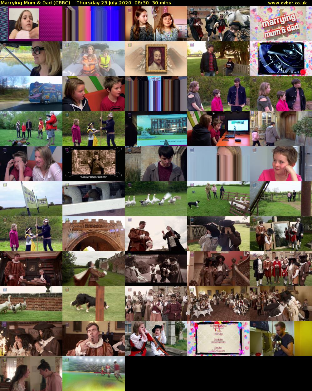 Marrying Mum & Dad (CBBC) Thursday 23 July 2020 08:30 - 09:00