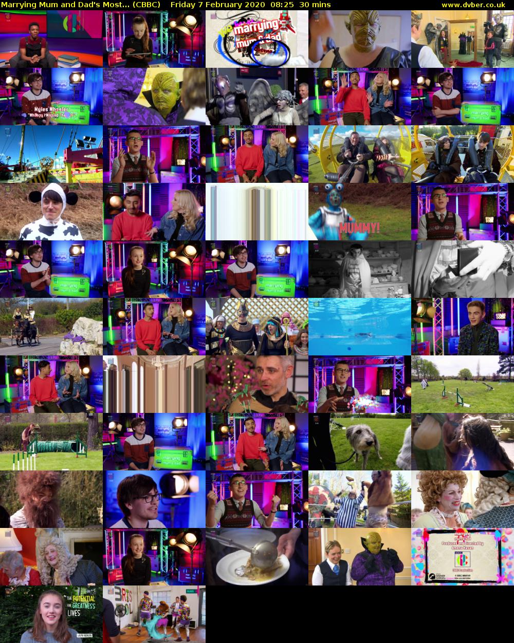 Marrying Mum and Dad's Most... (CBBC) Friday 7 February 2020 08:25 - 08:55