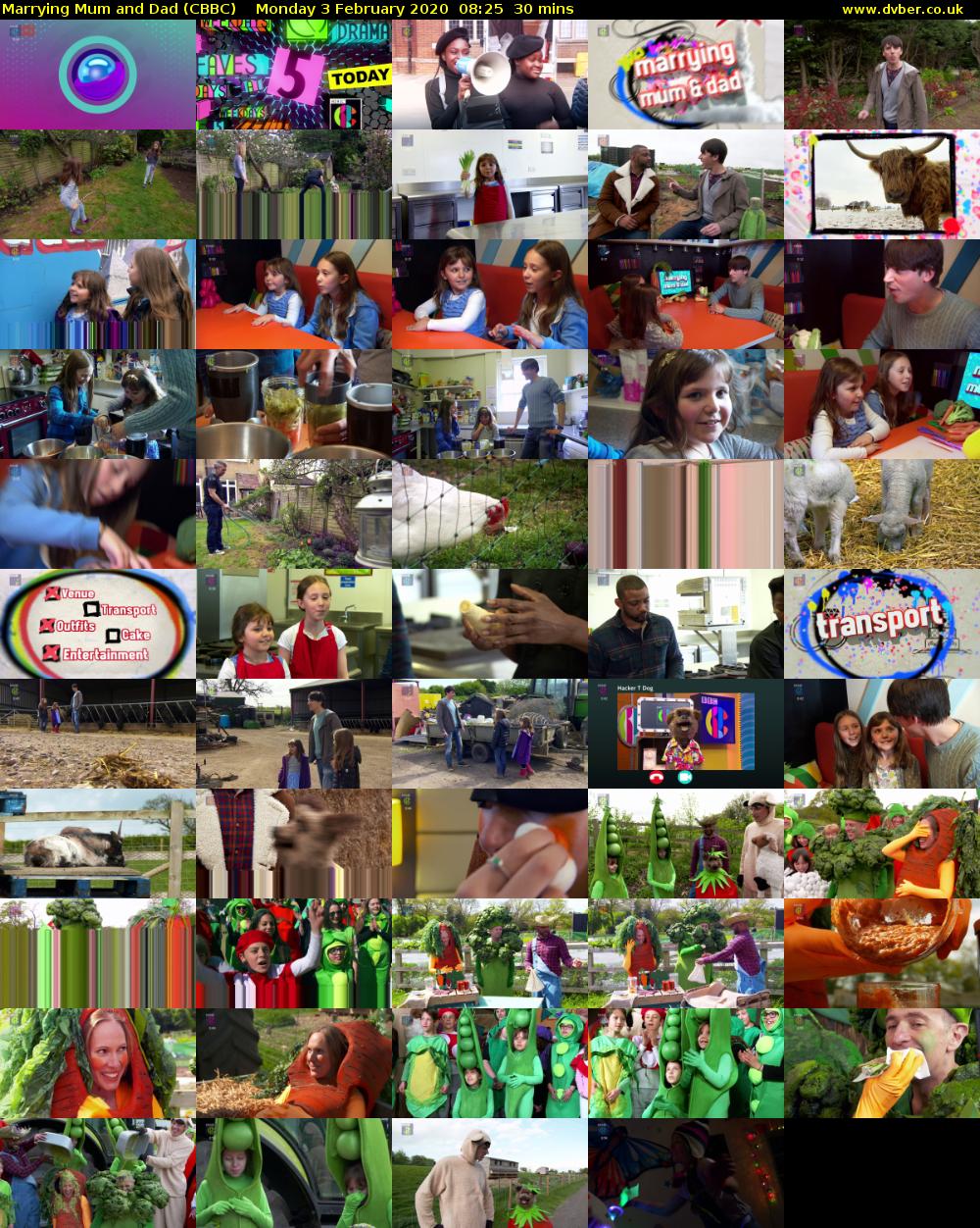 Marrying Mum and Dad (CBBC) Monday 3 February 2020 08:25 - 08:55
