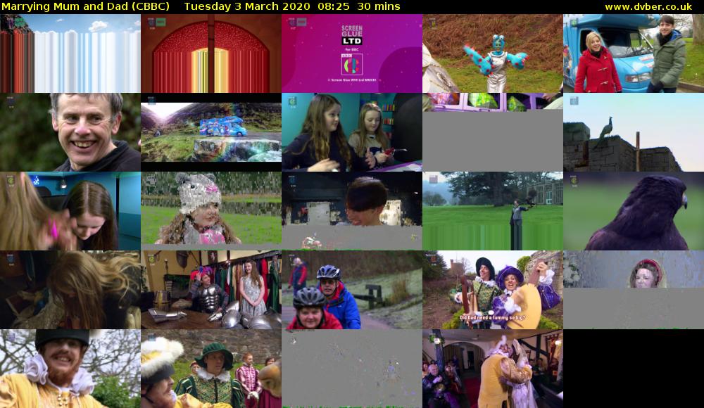 Marrying Mum and Dad (CBBC) Tuesday 3 March 2020 08:25 - 08:55