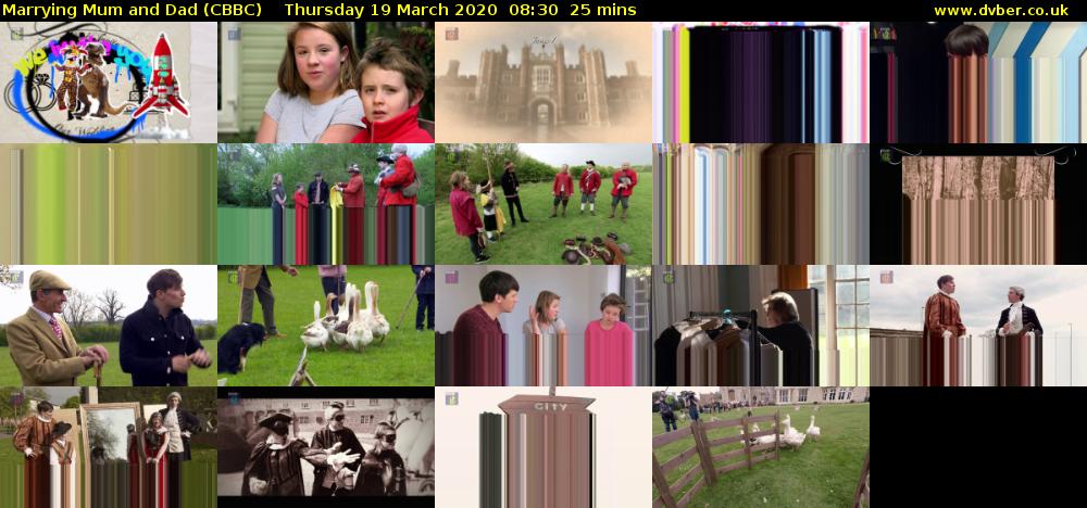Marrying Mum and Dad (CBBC) Thursday 19 March 2020 08:30 - 08:55