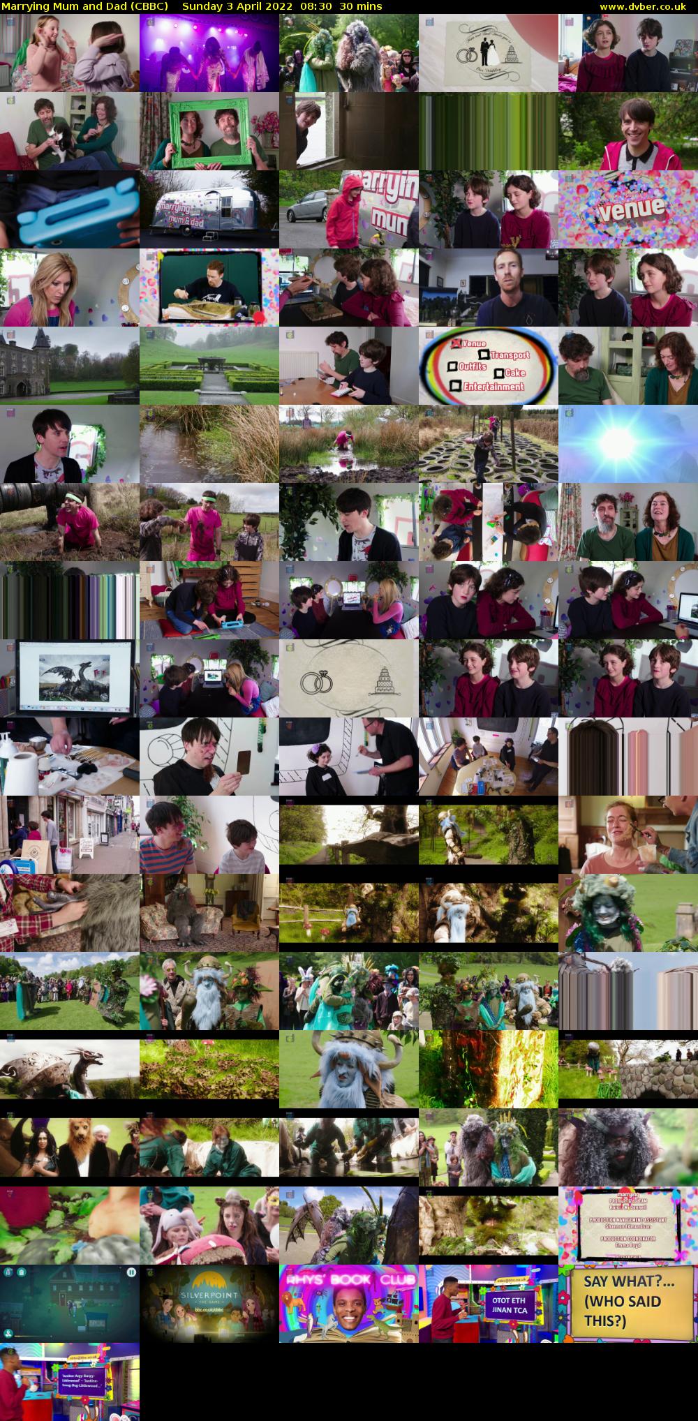 Marrying Mum and Dad (CBBC) Sunday 3 April 2022 08:30 - 09:00