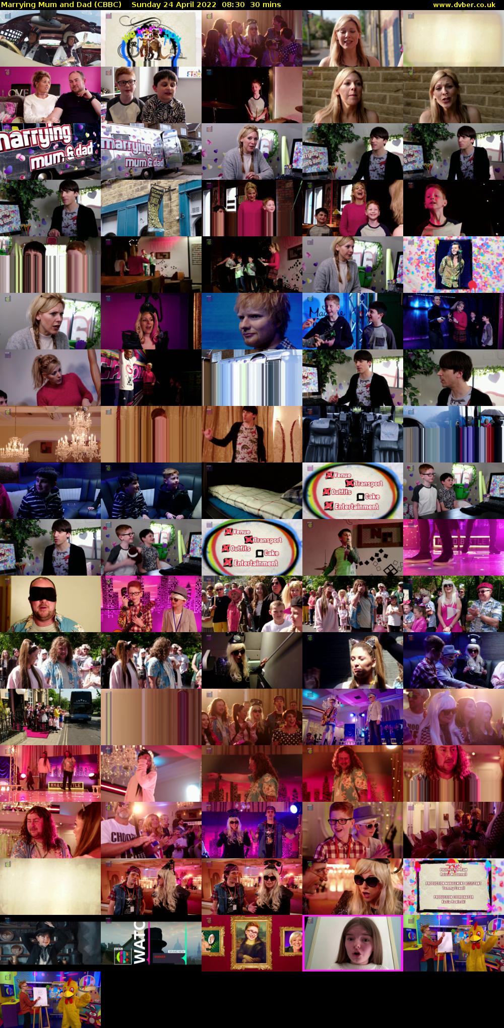 Marrying Mum and Dad (CBBC) Sunday 24 April 2022 08:30 - 09:00