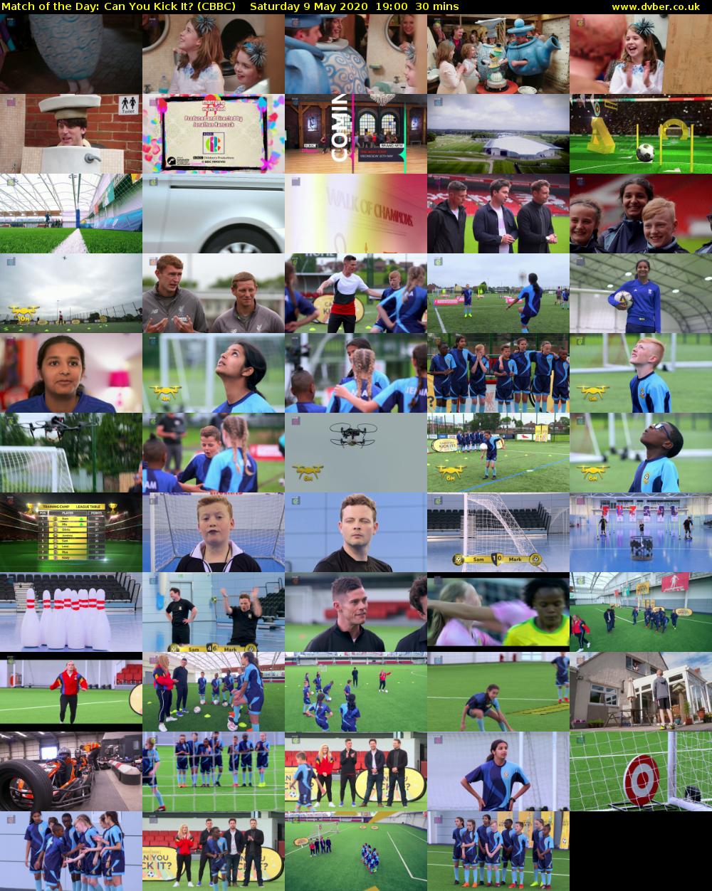 Match of the Day: Can You Kick It? (CBBC) Saturday 9 May 2020 19:00 - 19:30