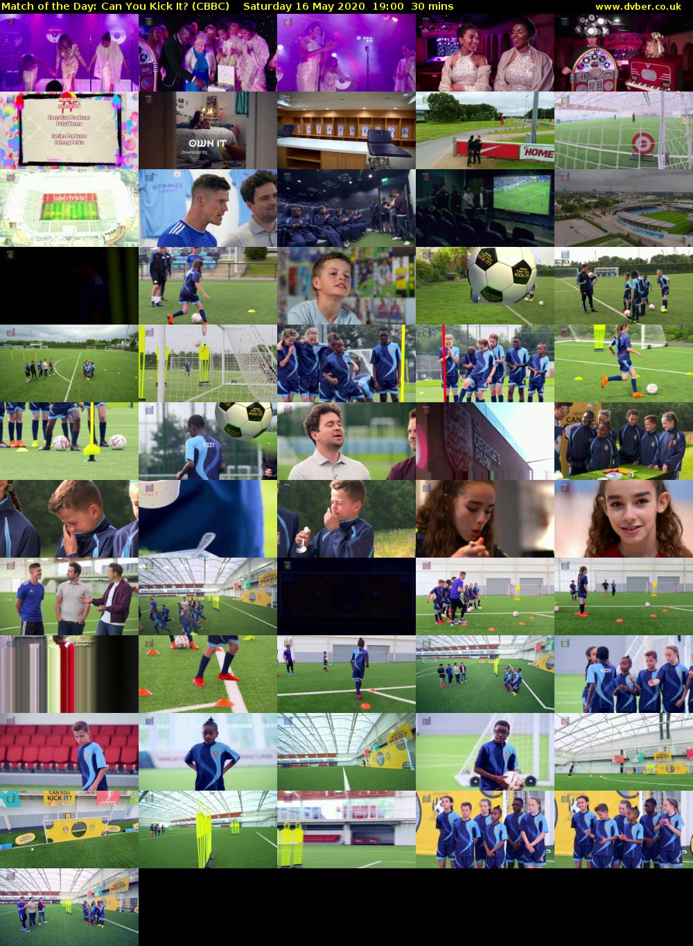 Match of the Day: Can You Kick It? (CBBC) Saturday 16 May 2020 19:00 - 19:30