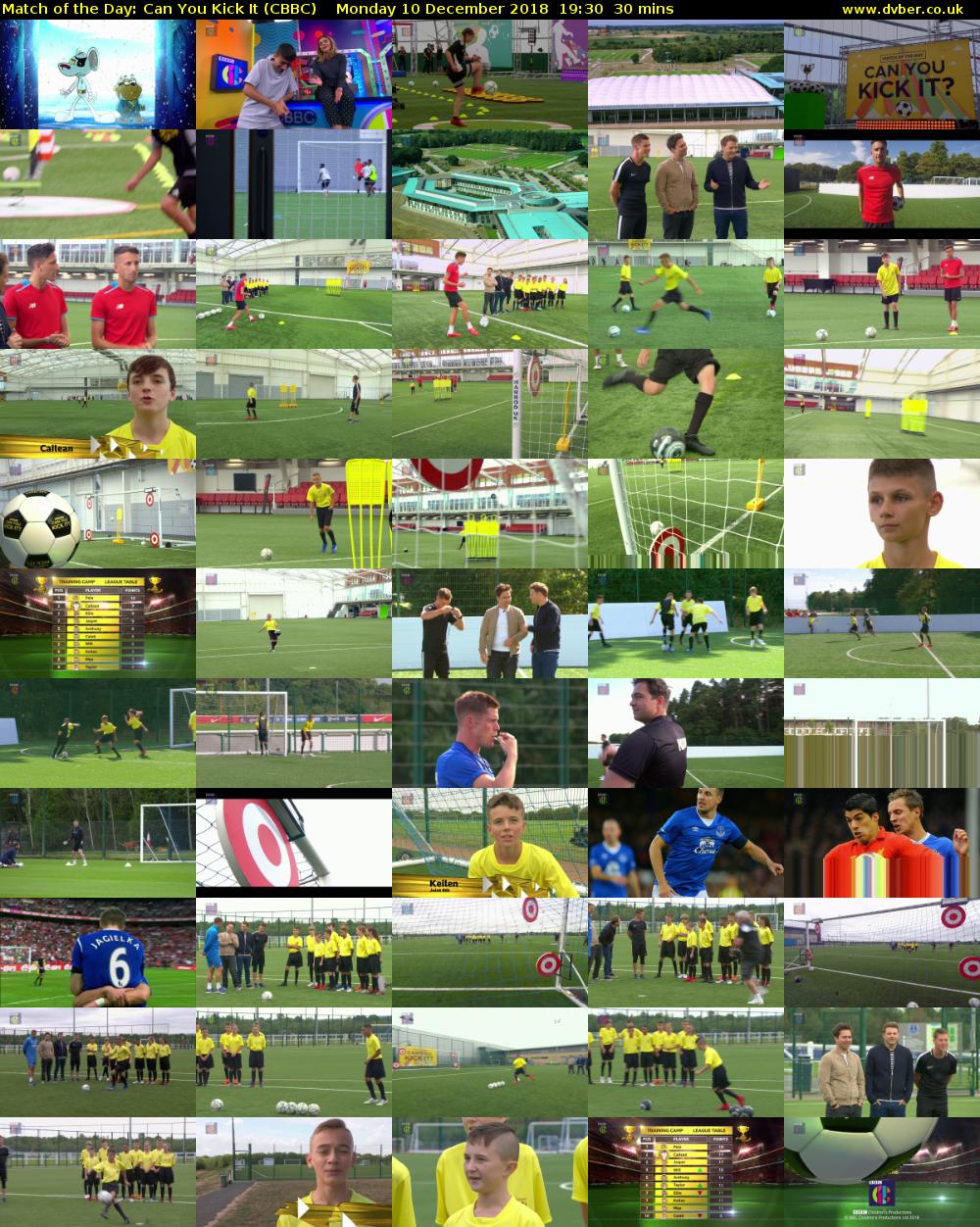 Match of the Day: Can You Kick It (CBBC) Monday 10 December 2018 19:30 - 20:00
