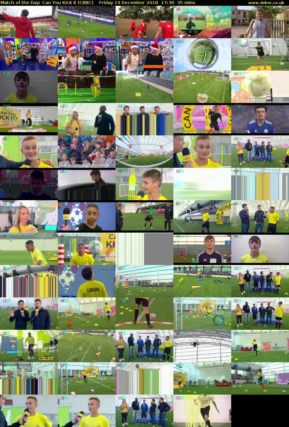 Match of the Day: Can You Kick It (CBBC) Friday 14 December 2018 17:30 - 18:05