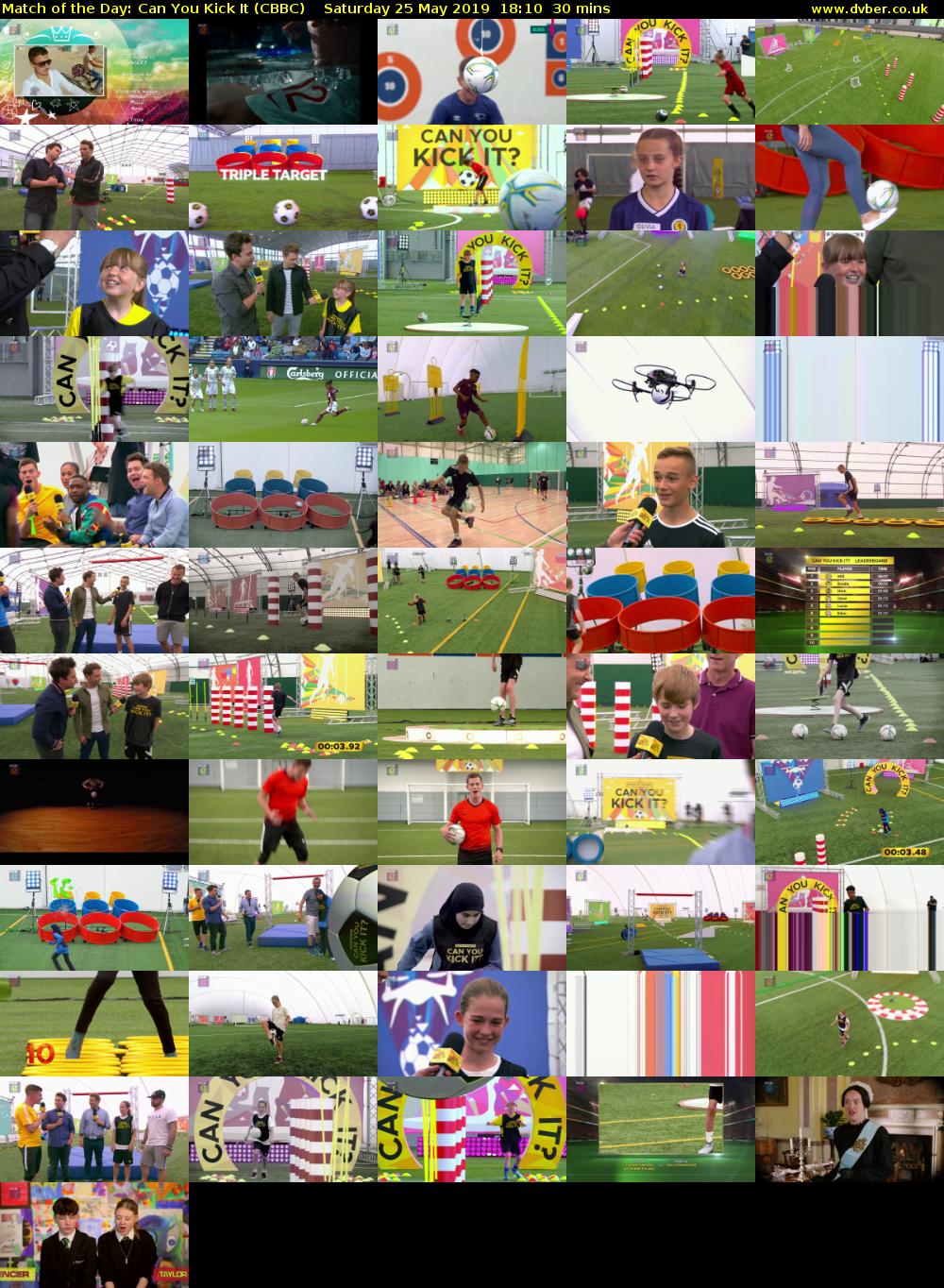 Match of the Day: Can You Kick It (CBBC) Saturday 25 May 2019 18:10 - 18:40