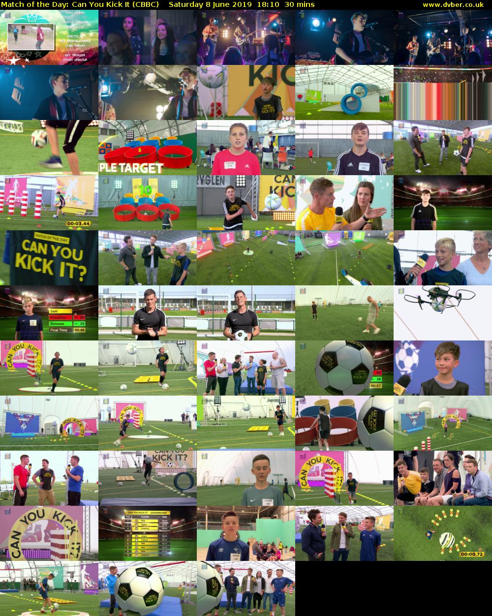 Match of the Day: Can You Kick It (CBBC) Saturday 8 June 2019 18:10 - 18:40