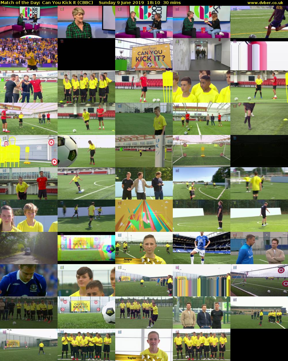 Match of the Day: Can You Kick It (CBBC) Sunday 9 June 2019 18:10 - 18:40