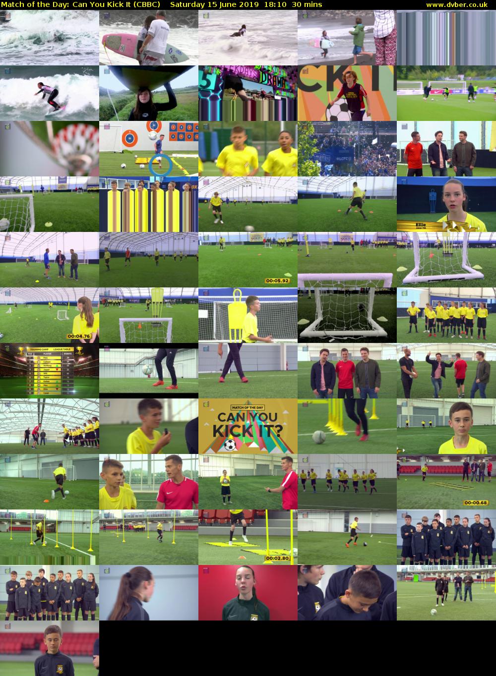 Match of the Day: Can You Kick It (CBBC) Saturday 15 June 2019 18:10 - 18:40