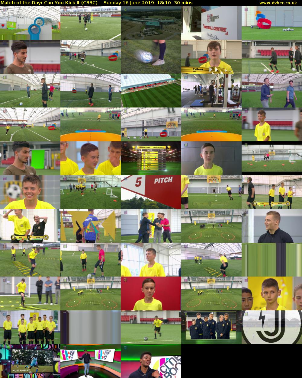Match of the Day: Can You Kick It (CBBC) Sunday 16 June 2019 18:10 - 18:40