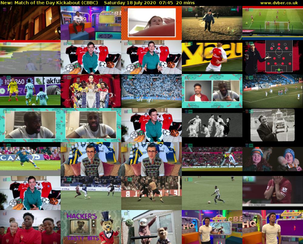 Match of the Day Kickabout (CBBC) Saturday 18 July 2020 07:45 - 08:05