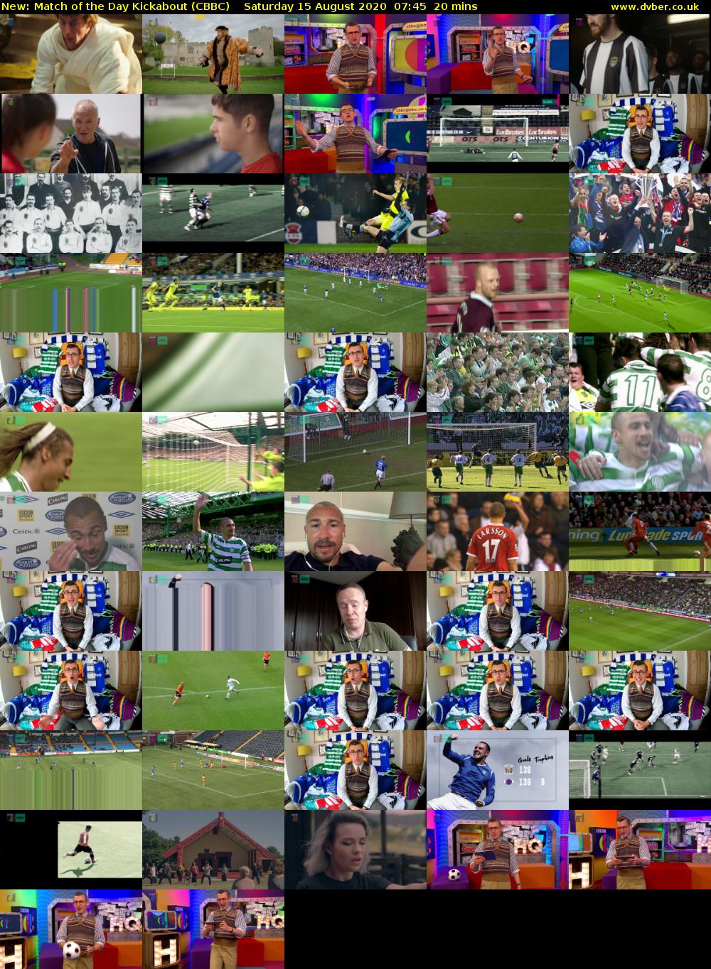 Match of the Day Kickabout (CBBC) Saturday 15 August 2020 07:45 - 08:05