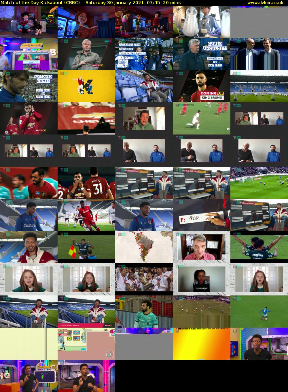 Match of the Day Kickabout (CBBC) Saturday 30 January 2021 07:45 - 08:05