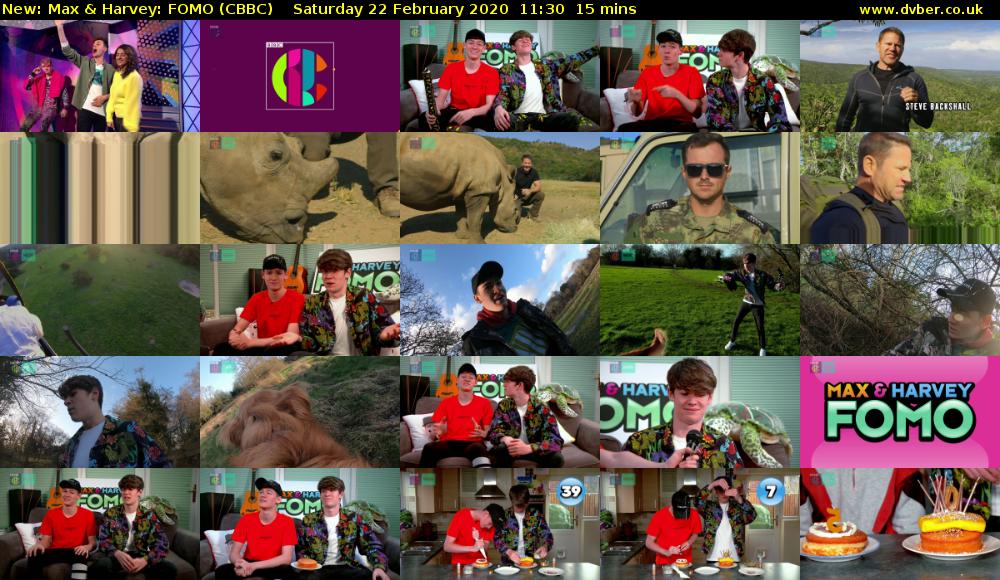 Max & Harvey: FOMO (CBBC) Saturday 22 February 2020 11:30 - 11:45