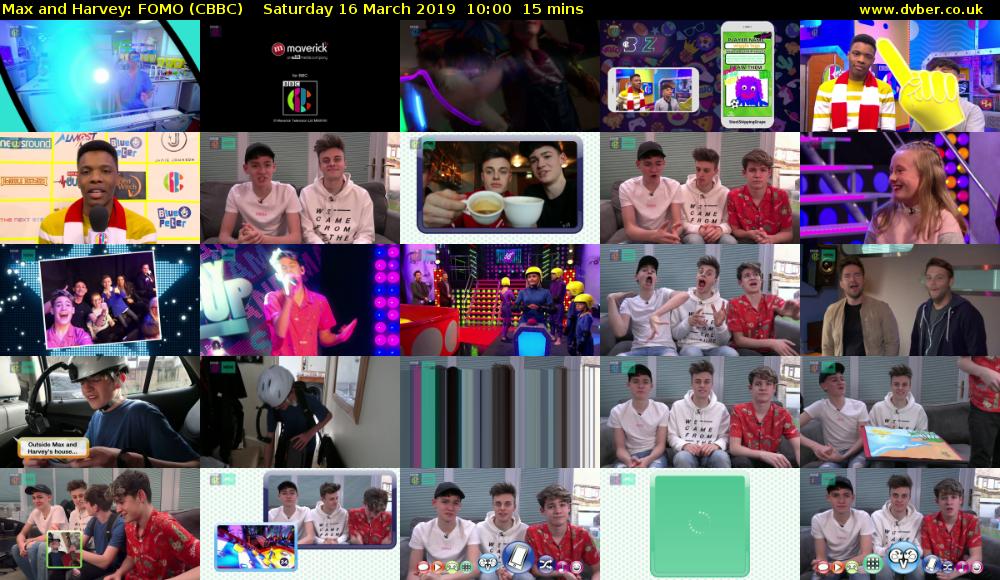 Max and Harvey: FOMO (CBBC) Saturday 16 March 2019 10:00 - 10:15