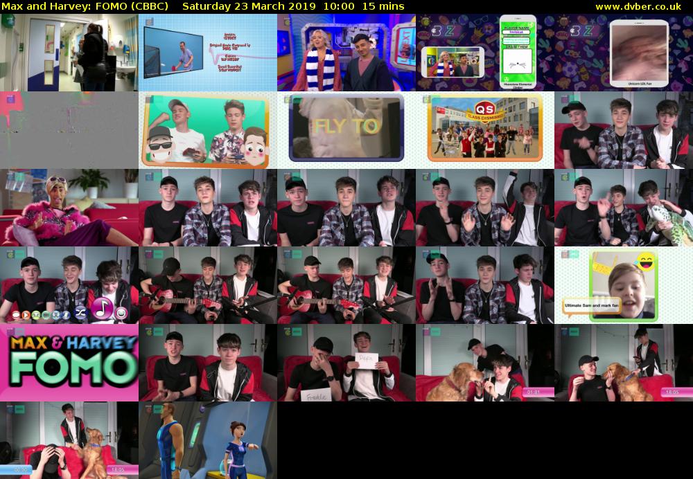 Max and Harvey: FOMO (CBBC) Saturday 23 March 2019 10:00 - 10:15